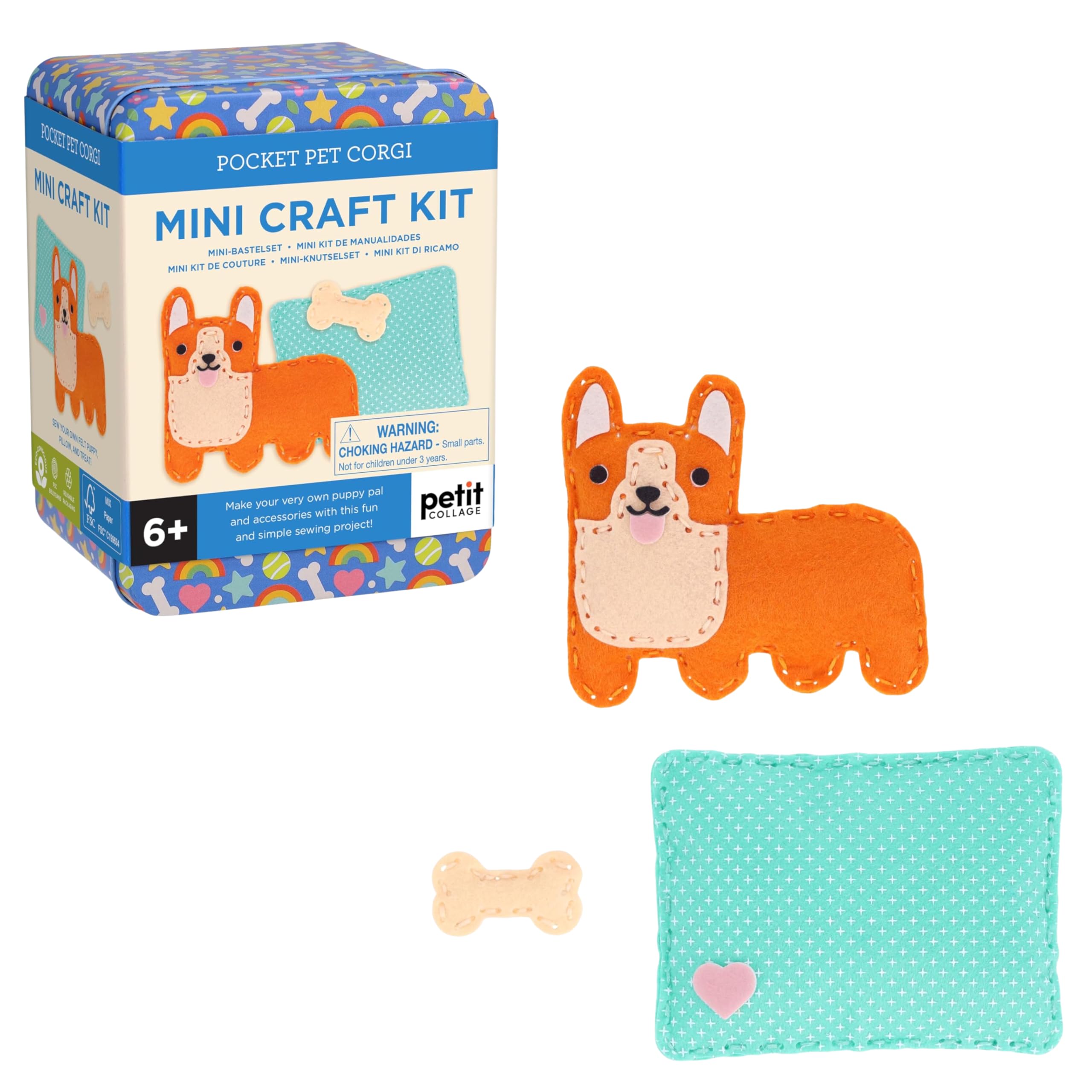 Amazon.com: Petit Collage: Mini Craft Kit: Pocket Pet Corgi Dog